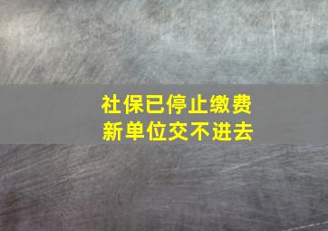 社保已停止缴费 新单位交不进去